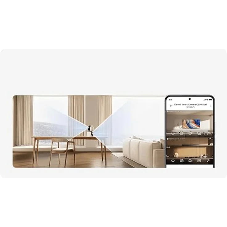 Xiaomi Smart Camera C500 EU Dual, Überwachungskamera mit 4MP, KI-gestützter Bewegungserkennung und Nachtsicht, weiß – Bild 3