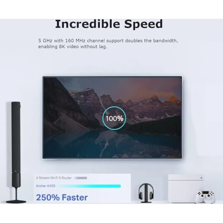 TP-Link Next-Gen Wi-Fi 6 AX3000 Mbps Gigabit Dual Band Wireless Router, OneMesh Supported, 1× USB 3.0 Port, Ideal for Gaming Xbox/PS4/Steam and 8K, Compatible with Alexa (Archer AX55) – Bild 5