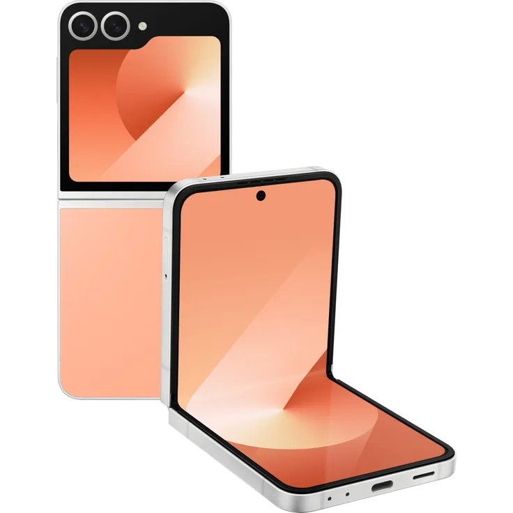 Samsung Galaxy Z Flip6 AI-Smartphone, 50-MP-Kamera, 512 GB Speicher, Peach