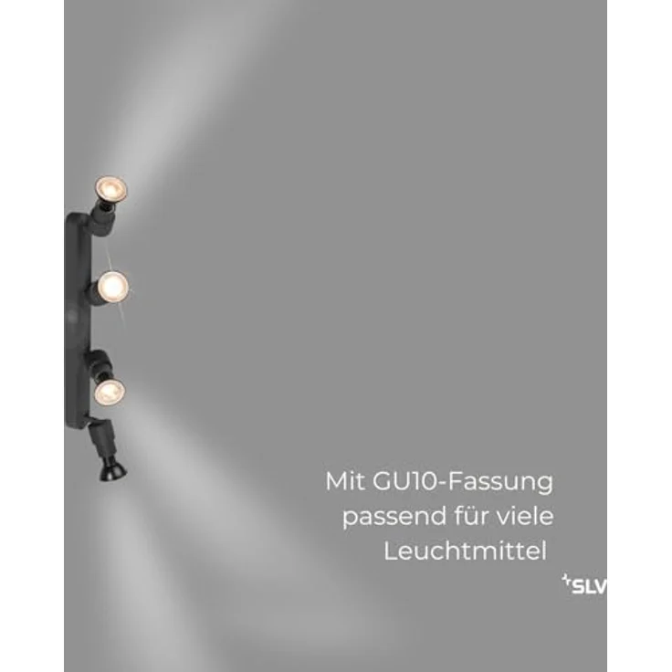 SLV PURI 2.0 BASIC, Deckenleuchte, Wandleuchte, Schwarz - Flexibel dreh- und schwenkbar, reduzierter, industrieller Look, für vielseitige Innenbeleuchtung – Bild 4