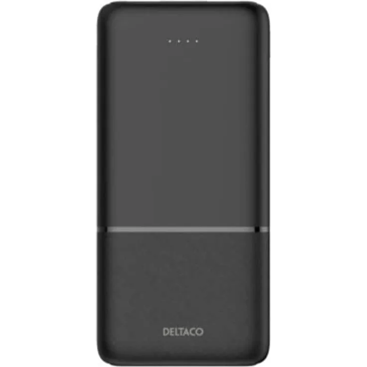 Deltaco Powerbank 10,000 mAh, 2x USB-A 18 W, 1x USB-C PD 20 W - Black