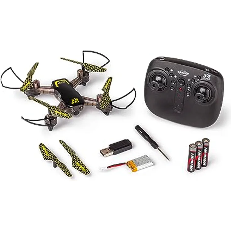 Carson X4 Quadcopter 210-LED 100% RTF - Ferngesteuerter RC Quadcopter, inkl. Batterien - RC Drohne für Einsteiger und Fortgeschrittene, Rot