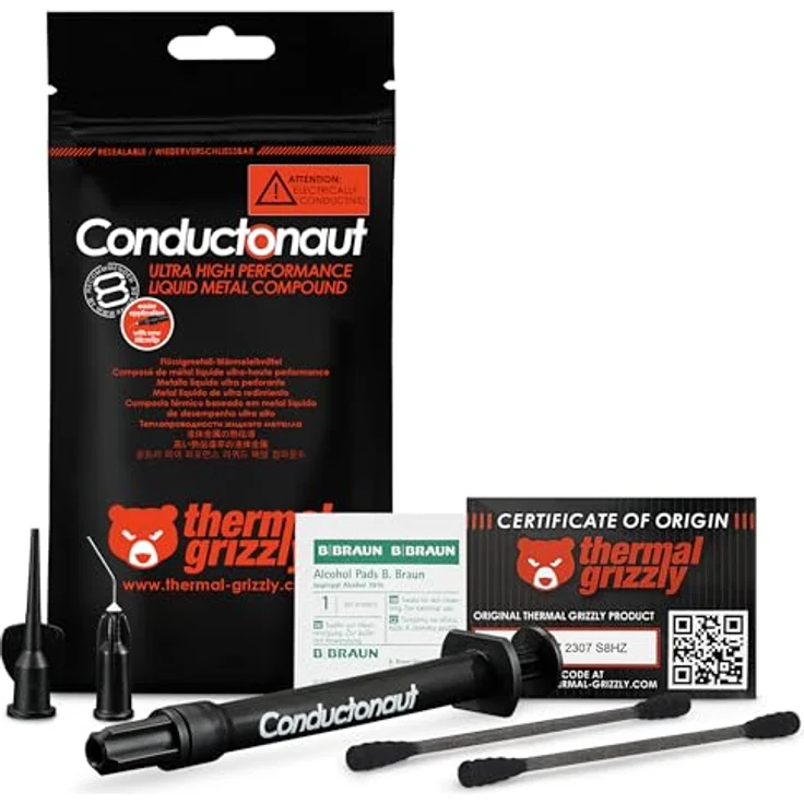 Thermal Grizzly Conductonaut Flüssigmetall-Wärmeleitpaste - 1 Gramm – Bild 2