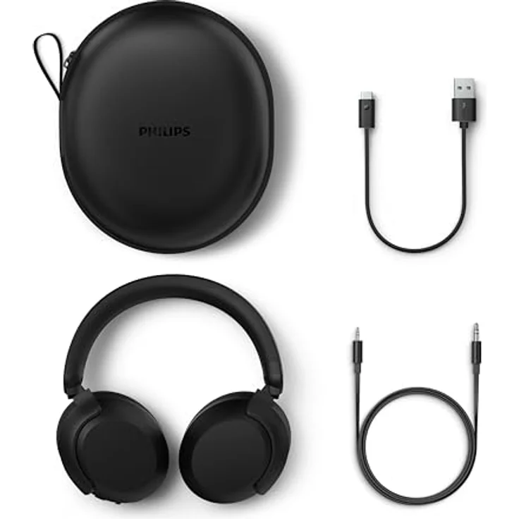 Philips TAH8000EBK/00, kabellose ohraufliegende Bluetooth-Kopfhörer mit Geräuschunterdrückung, 70 Stunden Wiedergabezeit, Sprachassistent kompatibel, schwarz – Bild 7