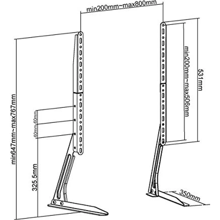 Nedis Tvsm1050Bk TV-Halterung für 32-65 Zoll, höhenverstellbar – Bild 4