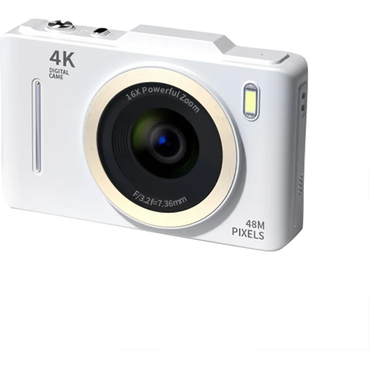 Lixada 4K-Digitalkamera, digitale Videokamera mit 48 MP, 2,8 Zoll Bildschirm, 16-facher Digitalzoom, Autofokus, Anti-Shake, weiß