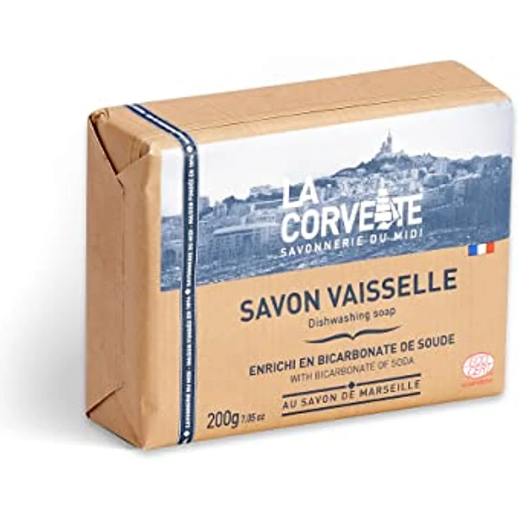La Corvette Feste Seife auf Basis von Marseille mit Oliven, 100% natürliche Geschirrspülseife, ökologisch und biologisch abbaubar, 1 Stück – Bild 3