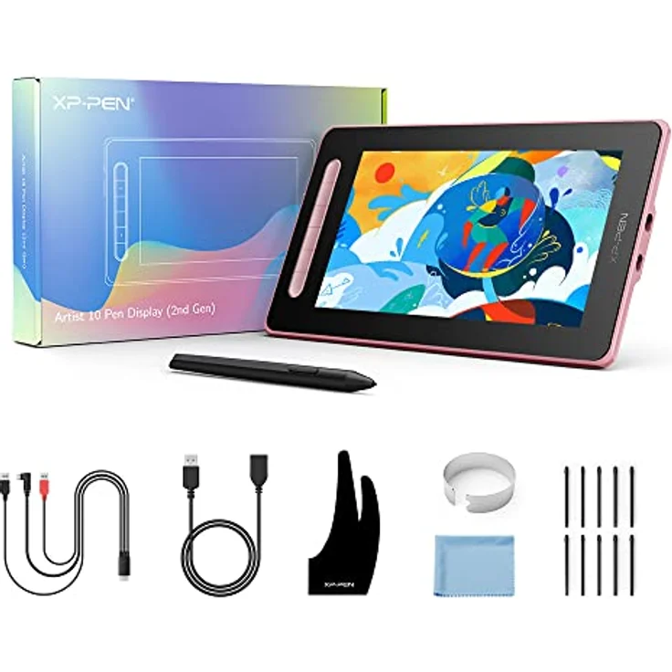 XP-Pen Artist 10 2. Generation Grafiktablett 10,1 Zoll Pen Display mit X3 Smart-Chip Stylus, 120 % sRGB Farbraum, 6 Schnelltasten (Grün) – Bild 6