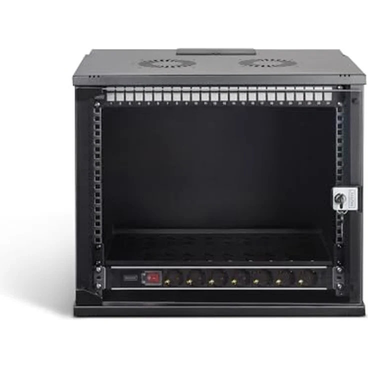 Digitus 19" SOHO PRO Netzwerk-Set, 9HE Wandgehäuse mit Zubehör, Schwarz, kompakte IT-Verkabelungslösung – Bild 3