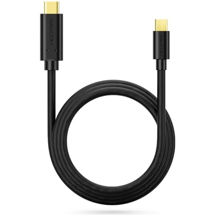 deleyCON 0,5m USB C auf Micro USB Ladekabel & Datenkabel - Schwarzes Kabel für sicheres Aufladen und Datentransfer – Bild 4