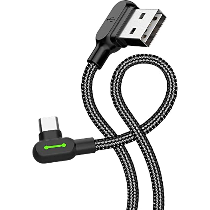 Mcdodo LED 90 Grad 1,8m Ladekabel Nylon geflochten für USB C Anschluss – Bild 2