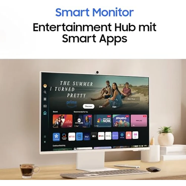 Samsung M80D Smart Monitor, 32 Zoll, 4K AI Upscaling, UHD, 60 Hz, 360 Audio Mode, Inkl. Webcam und Lautsprecher, Höhenverstellbar, LS32DM801UUXEN – Bild 4
