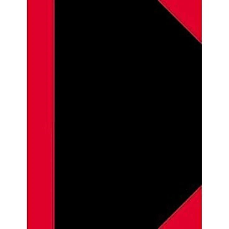 Bantex Notizbuch 100302817 Chinakladde, A5, 96 Blatt schwarz/rot fester Kartoneinband, kariert