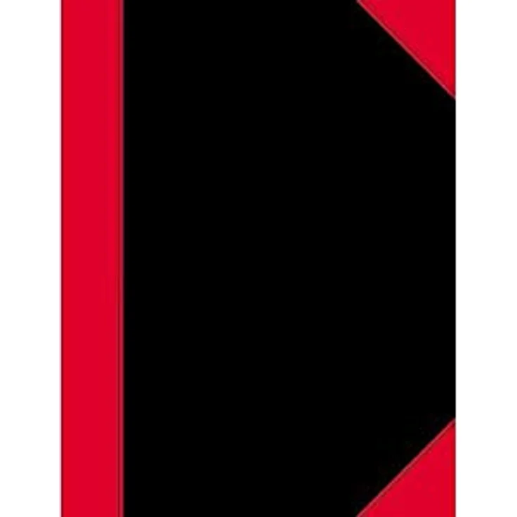 Bantex Notizbuch 100302817 Chinakladde, A5, 96 Blatt schwarz/rot fester Kartoneinband, kariert – Bild 1