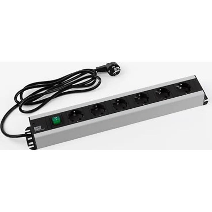 Bachmann 300.003 HANDWERKERLEISTE mit Steckdosenabstand 15mm mit 6xSchutzkonaktsteckdosen mit Schalter, Zuleitung 2,0m, Schwarz, 6-fach – Bild 4