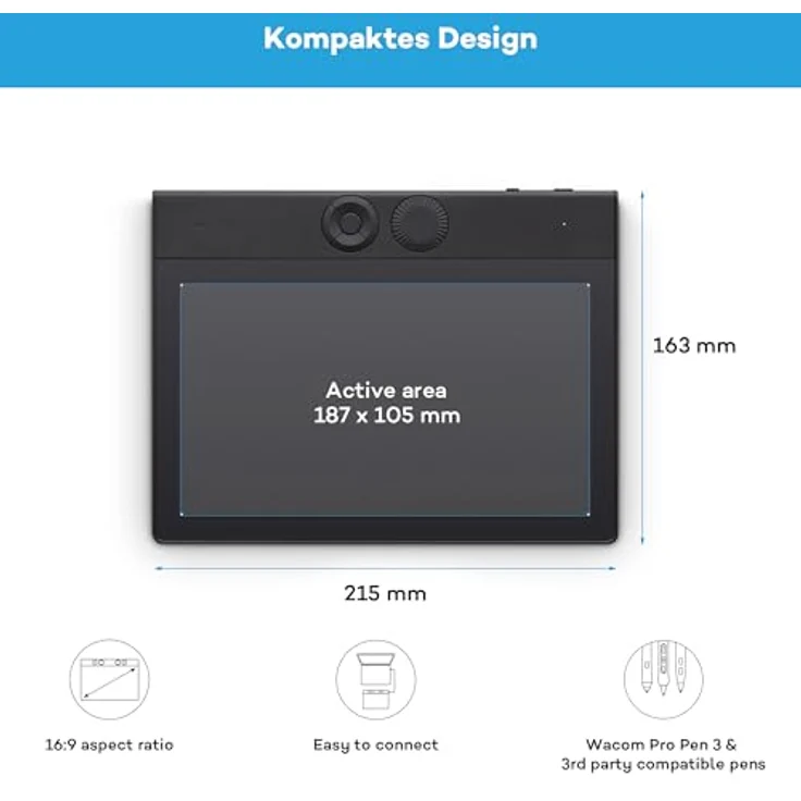 Wacom Intuos Pro Small, kompaktes Grafiktablett mit 8192 Stufen Druckempfindlichkeit, USB- und Bluetooth-Konnektivität – Bild 6