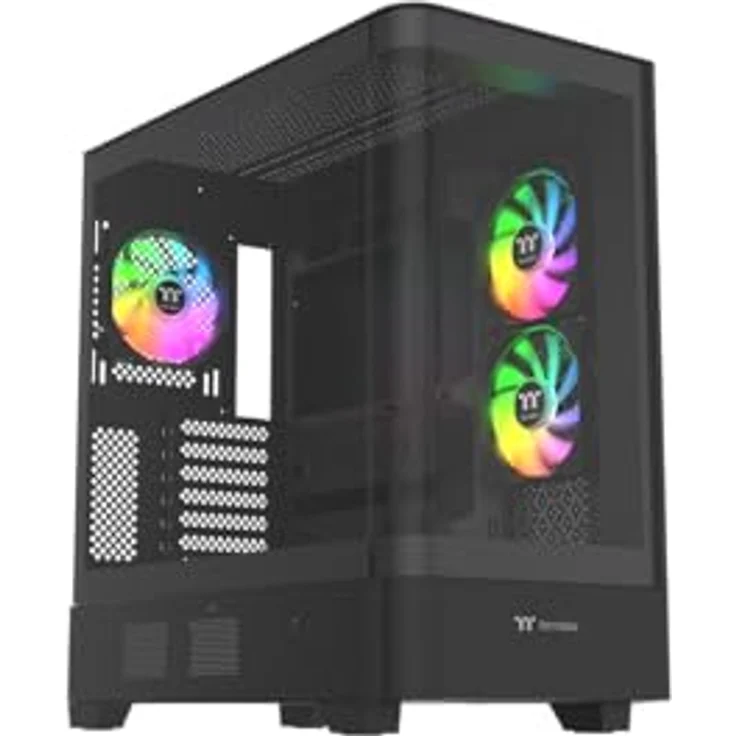 Thermaltake View 270 TG ARGB, Mid Tower Gehäuse mit Tempered Glass, ARGB-Lüfter und erweiterbarer Kühlung, schwarz – Bild 1