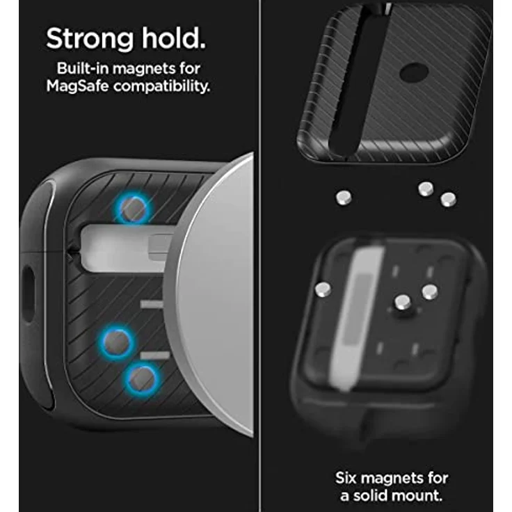Spigen Mag Armor MagFit Hülle Case Kompatibel mit AirPods Pro 2. Generation (2023/2022) - Schwarz – Bild 3