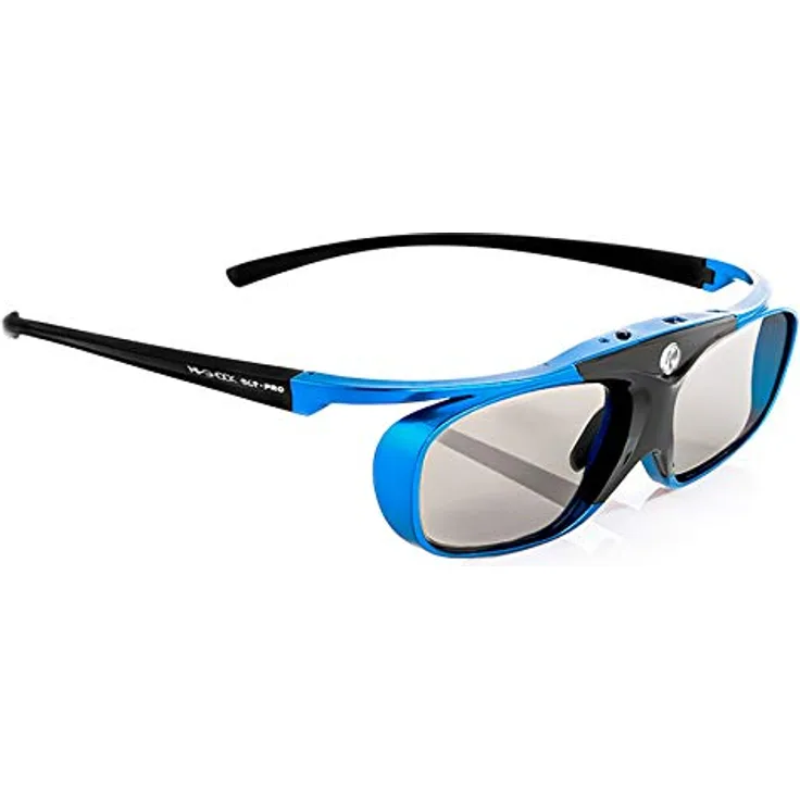 Hi-SHOCK DLP Pro Blue Heaven | DLP Link 3D Brille für 3D DLP Beamer [Shutterbrille | 96-144 Hz | wiederaufladbar | 32g | DLP Link | Blau]