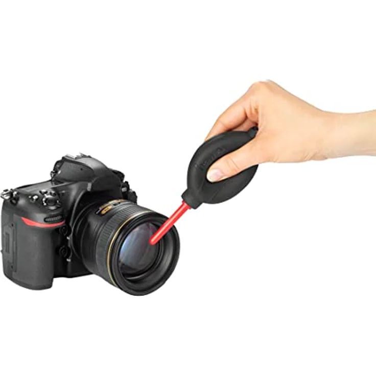 Hama Blasebalg Kamera (Kamera Reinigung für DSLR, Objektive, Okulare, Optik, empfindliche Oberflächen, Air Blower mit Ventil-System, 16,6 cm Länge) rot/schwarz – Bild 3
