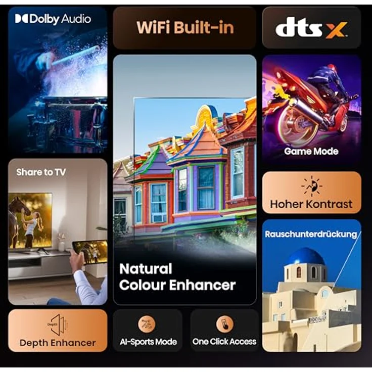 Hisense 40E4QT, 40" Full HD Smart TV Fernseher mit DTS Virtual:X und VIDAA Betriebssystem – Bild 4