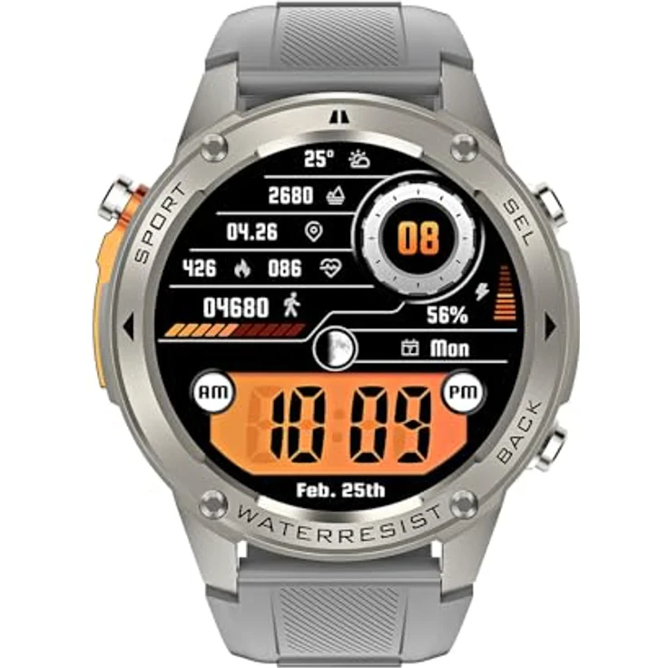 Knauermann GPS 4, Silikon (TPU), grau, Edelstahl, rund, Silber, mit präziser GPS-Ortung und 30 Tagen Akkulaufzeit – Bild 1