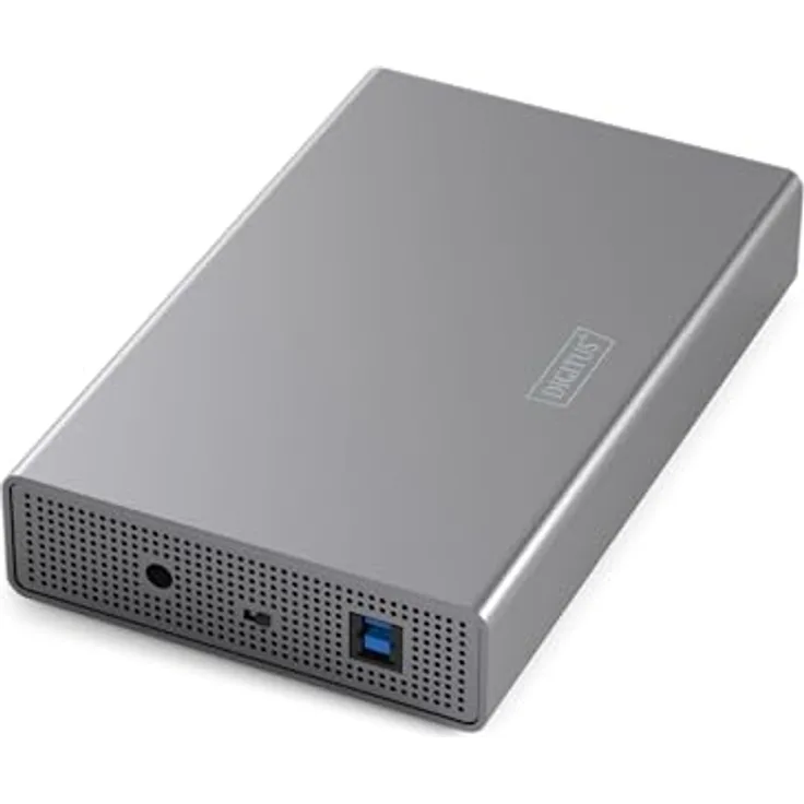 DIGITUS Festplattengehäuse, USB 3.2 Gen1 für 3,5 und 2,5 Zoll SATA-HDD/SSD, Aluminium, bis 16 TB, grau