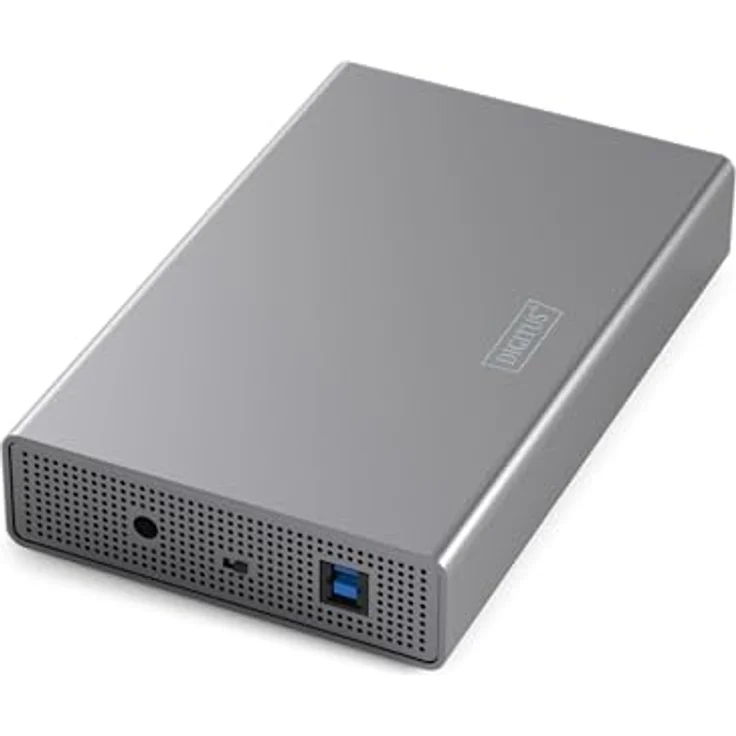 DIGITUS Festplattengehäuse, USB 3.2 Gen1 für 3,5 und 2,5 Zoll SATA-HDD/SSD, Aluminium, bis 16 TB, grau – Bild 1
