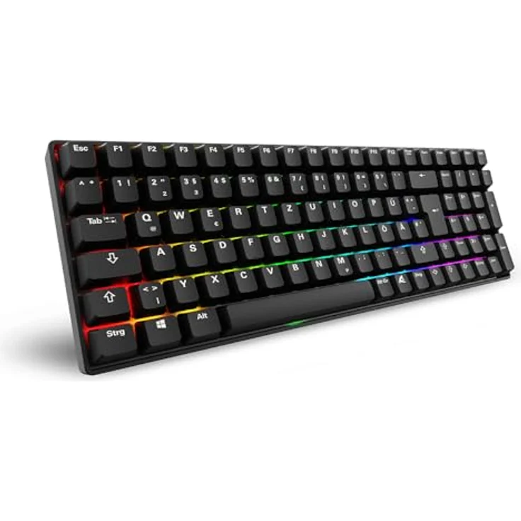 Sharkoon SGK50 S2 PBT Schwarz, RGB, Gateron GPRO Gelb - Gaming-Tastatur mit gelben G PRO 3.0 Schaltern und PBT-Tastenkappen – Bild 1