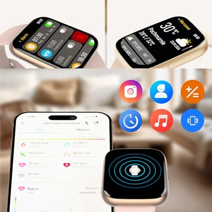 FOREVER Smartwatch SW-330 ForeVigo 4 Rose Gold, AMOLED Bildschirm, leistungsstarker Akku – Bild 4