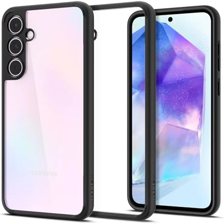 Spigen Ultra Hybrid Hülle für Samsung Galaxy A55 5G -Schwarz, PC Platte, TPU-Rahmen, Schutzrand, Air Cushion Technologie – Bild 1
