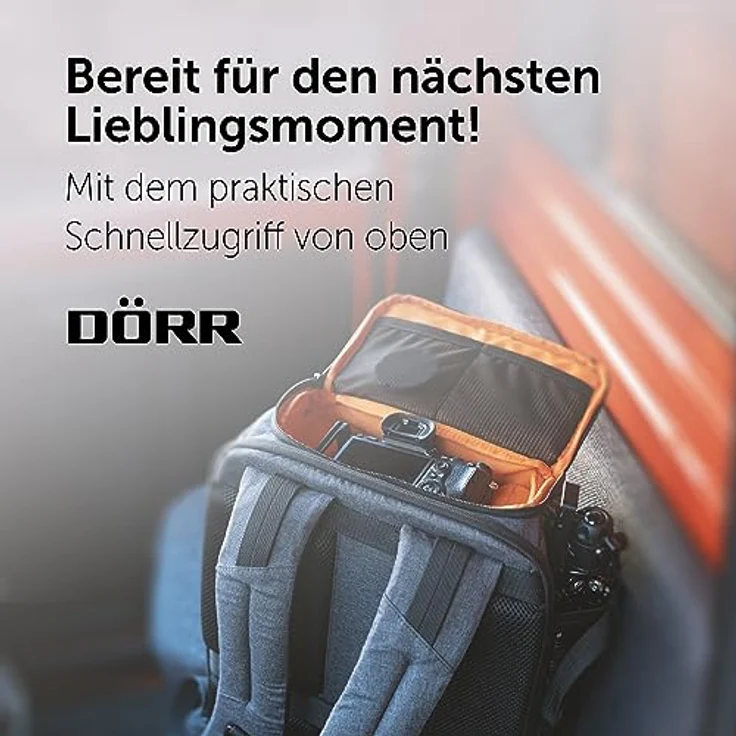 Dörr Prag Go, Fotorucksack 16 l mit variabler Fotoeinteilung und gepolstertem Laptopfach, Grau – Bild 5