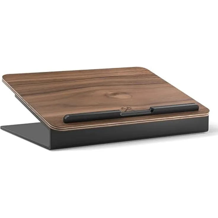 Woodcessories Laptop Ständer Holz aus Walnuss, ergonomische MacBook Halterung für 10" - 16" Laptops