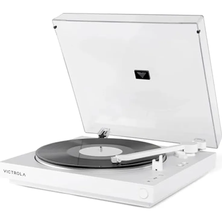 Victrola Vollautomatischer Bluetooth-Plattenspieler, ATN3600L Kartusche, 2-Gang-Vinyl-Spieler mit automatischer Wiederholungsfunktion und kabellosem Streaming