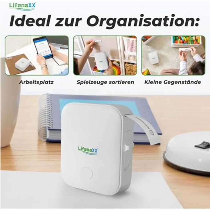 Technaxx Beschriftungsgerät Thermo Etikettendrucker LX-048, weiß mit Lithium-Ionen Akku – Bild 4