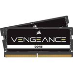 Corsair Vengeance DDR5 SODIMM 64GB (2x32GB) DDR5 5200MHz C44 Kompatibel Mit Fast Allen Intel- Und AMD-Systemen, Einfache Installation, Schnellere Ladezeiten, XMP 3.0 - Schwarz