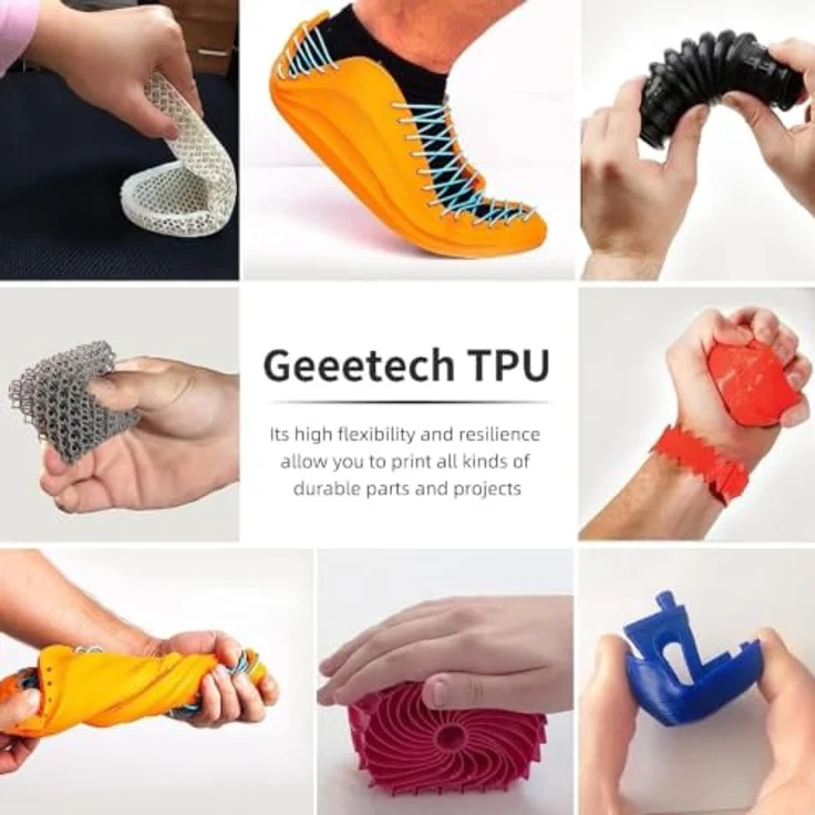 GEEETECH TPU Filament 95A, Transparent grün, 1kg Spule für 3D-Drucker, hohe Flexibilität und hervorragende Schichthaftung – Bild 2