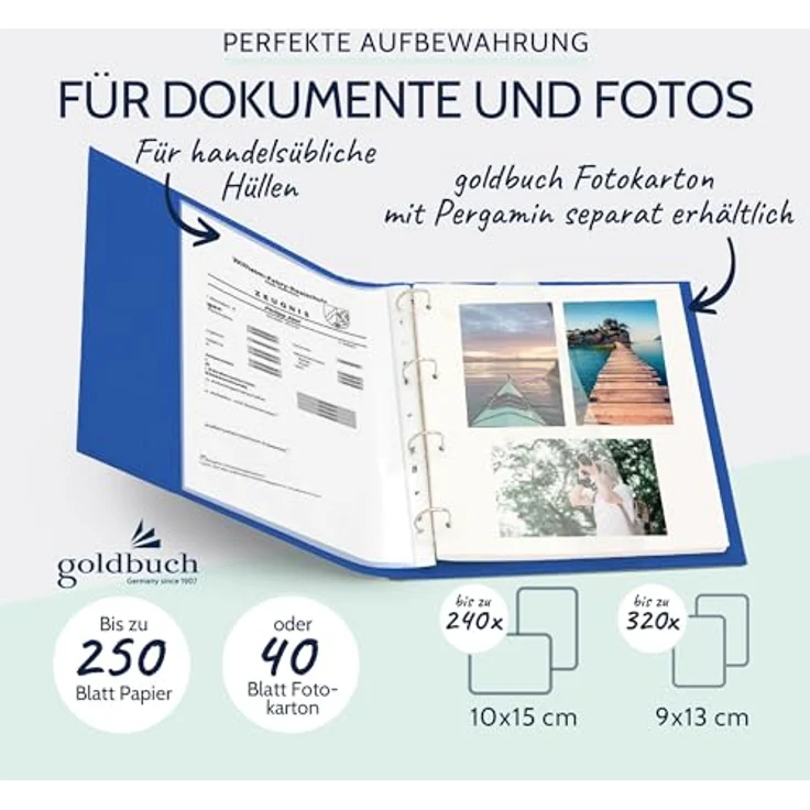 goldbuch Foto-Ringbuch, Bella Vista, 26 x 32 cm, Leinen, Blau, 37916 – Bild 5