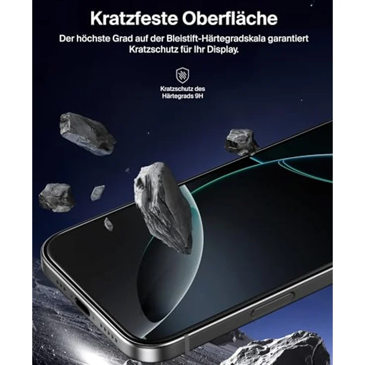 Belkin ScreenForce UltraGlass 2 Schutzfolie für iPhone 17 Pro Max, 9H kratzfest, blasenfreie Anbringung, antimikrobielle Beschichtung, 2 Jahre Garantie – Bild 3
