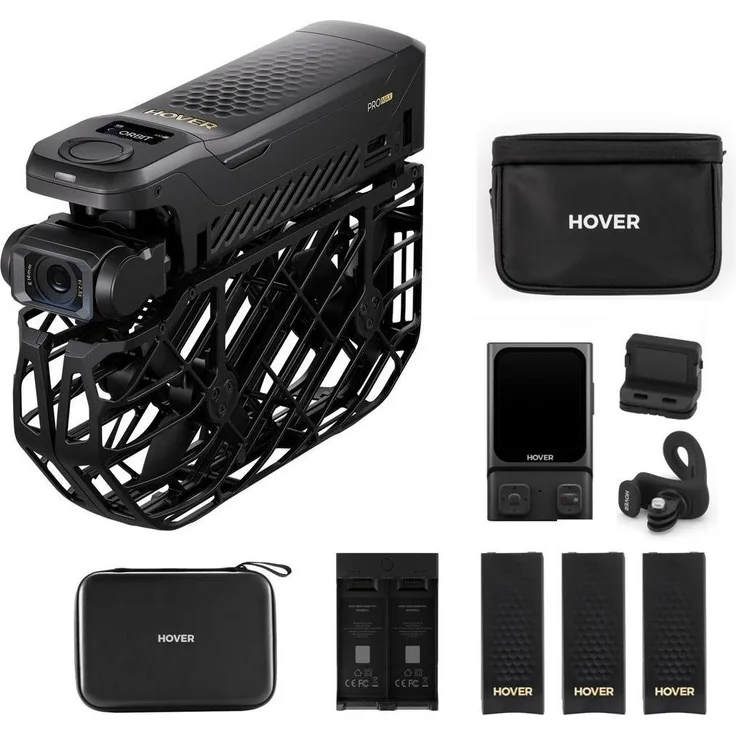 HoverAir X1 PROMAX, Ultimate Cycling Kit Drohne mit 48 MP Kamera und 120 fps, Schwarz