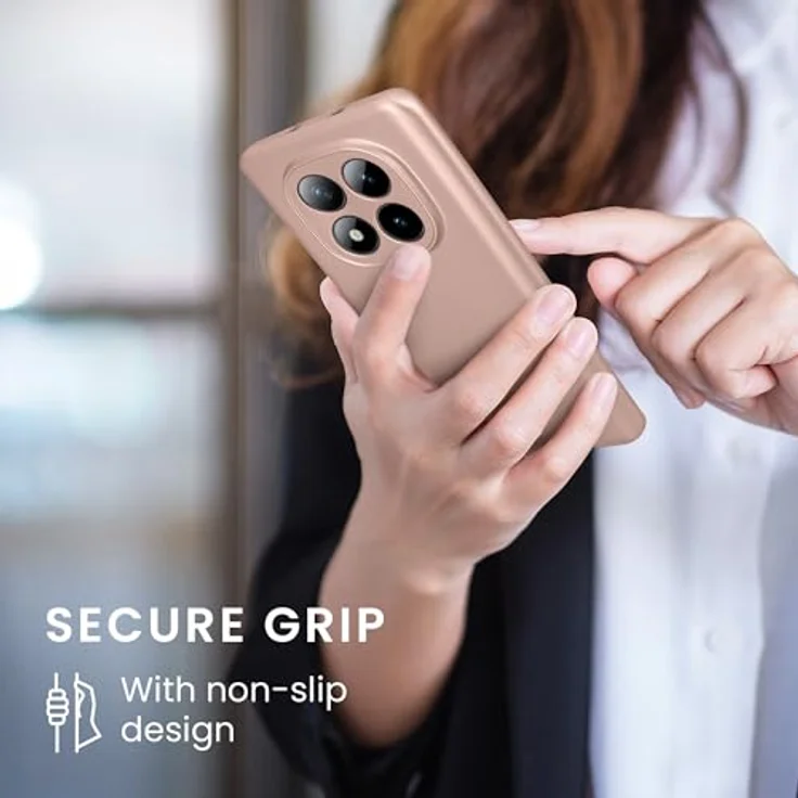 kwmobile Handyhülle für Xiaomi Redmi Note 15 4G / 5G & Poco M8 5G, weiche Silikon Case in Metallic Rosegold, rutschfest & reißfest – Bild 4