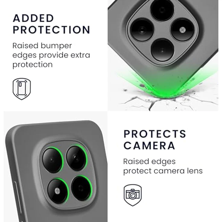 kwmobile Handyhülle kompatibel mit Xiaomi Redmi Note 15 Pro 5G, weiche Silikon Case in metallic grau, reißfest und rutschfest mit optimalem Schutz für Kameralinsen – Bild 3