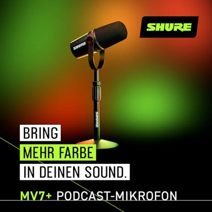 Shure MV7+ Podcast Mikrofon - Verbessertes Audio, LED-Touchpanel, USB-C- und XLR-Ausgänge, Auto-Level-Modus, Pop-Filter, Halleffekte - Schwarz – Bild 3
