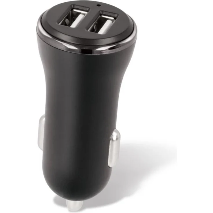 Forever CC-03 Kfz-Ladegerät, 2x USB mit 3,6A Gesamtleistung, schwarz mit Chromdetails