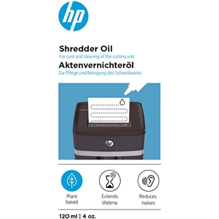 HP Aktenvernichter Öl, 120 ml Flasche, auf pflanzenbasis zur Pflege für Ihren Shredder, 9131 - Preisvergleich – Bild 4
