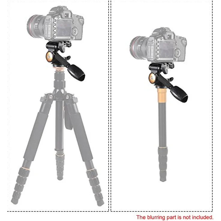 Andoer QZSD Q08 Video Stativ Kugelkopf 3-Wege Fluid Head Kipphebel mit Schnellwechselplatte für DSLR Kamera-Stativ Einbeinstativ – Bild 6