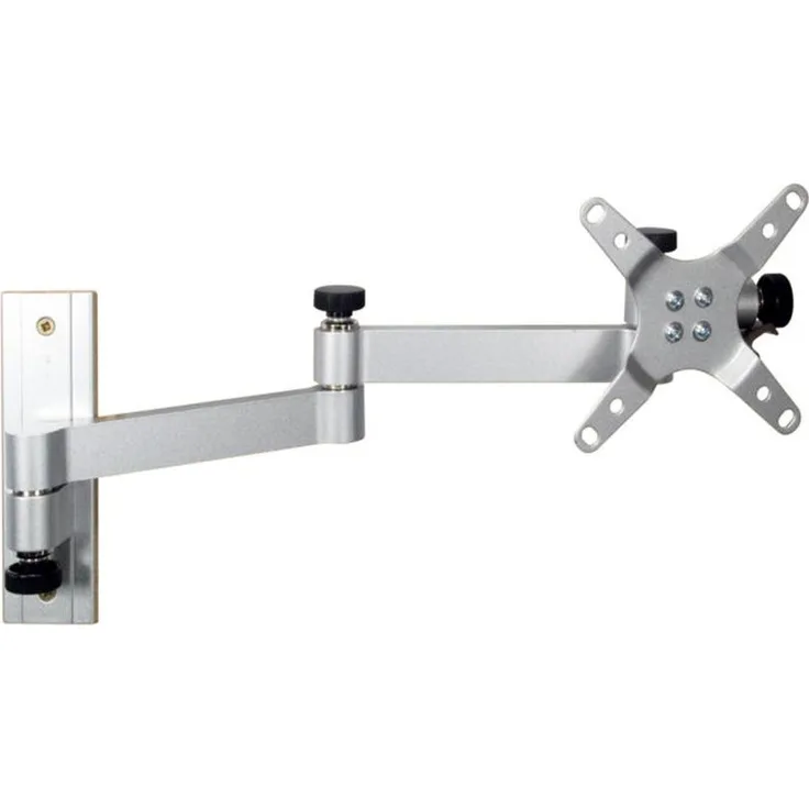 Carbest TV-Wandhalter Wall Mount XL, dreh- und kippbar aus Aluminium silber für Bildschirme 13-30 Zoll, Tragkraft bis 15 kg, VESA 75/100 mm, Maße 116x152x81-390 mm