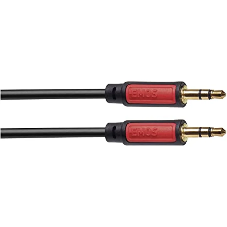 EMOS Klinkenkabel Stereo 3,5 mm Jack, Klinke auf Klinke (2x Stecker), 3 m AUX-Kabel/Audiokabel für iPhone, Smartphone, iPad, Tablet, MP3-Player, Stereoanlege, Kopfhörer, schwarz – Bild 2