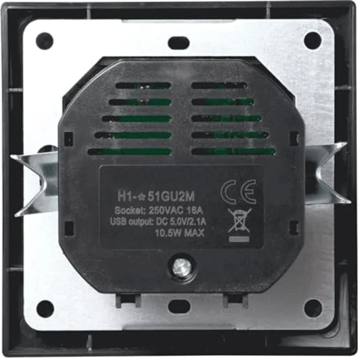 McPower Unterputz Schutzkontakt Steckdose + 2x USB-A 5V / 2,1A FLAIR, matt Schwarz - Deutsche Qualität, Einbau mit Einsteckschutz – Bild 2