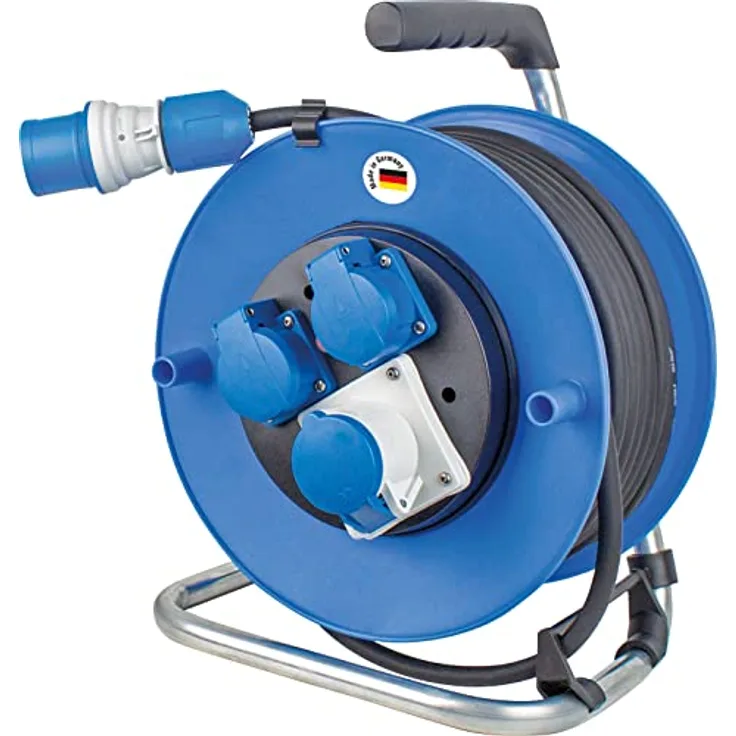 as - Schwabe E Caravan Kabeltrommel 230 V – Verlängerungskabel-Trommel mit E Stecker & 25 m Leitung – Robustes Camping Zubehör für den Außenbereich – IP44 – Made in Germany - Schwarz I 10176